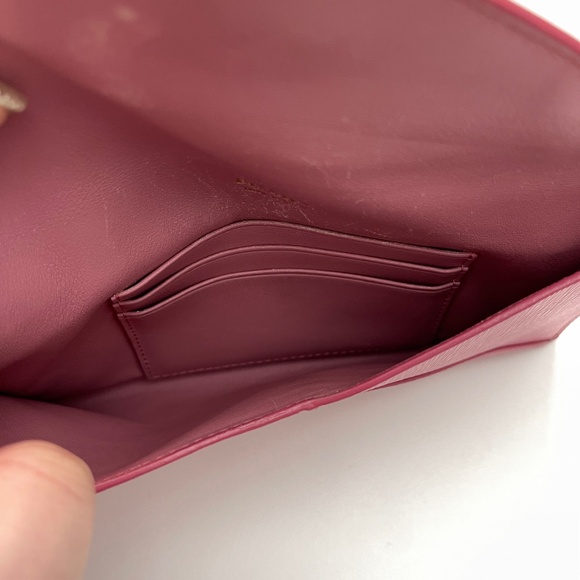 PRADA pink leather Saffiano metal Vitello Move envelope wallet clutch bag - Picture 7 of 16